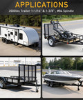 Sweet Heavy Duty 2 Pack Boat Trailer Idler Hub Kit 3500 Lbs For Your Rig with various trailers and a boat.