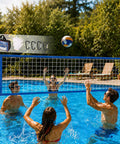 Heavy Duty Pool Volleyball Net Replacement With Adjustable Length From 15 To 30 Ft, Waterproof Oxford Border For Outdoor In Ground And Above Ground Pools, Includes Carabiners And Storage Bag, Blue