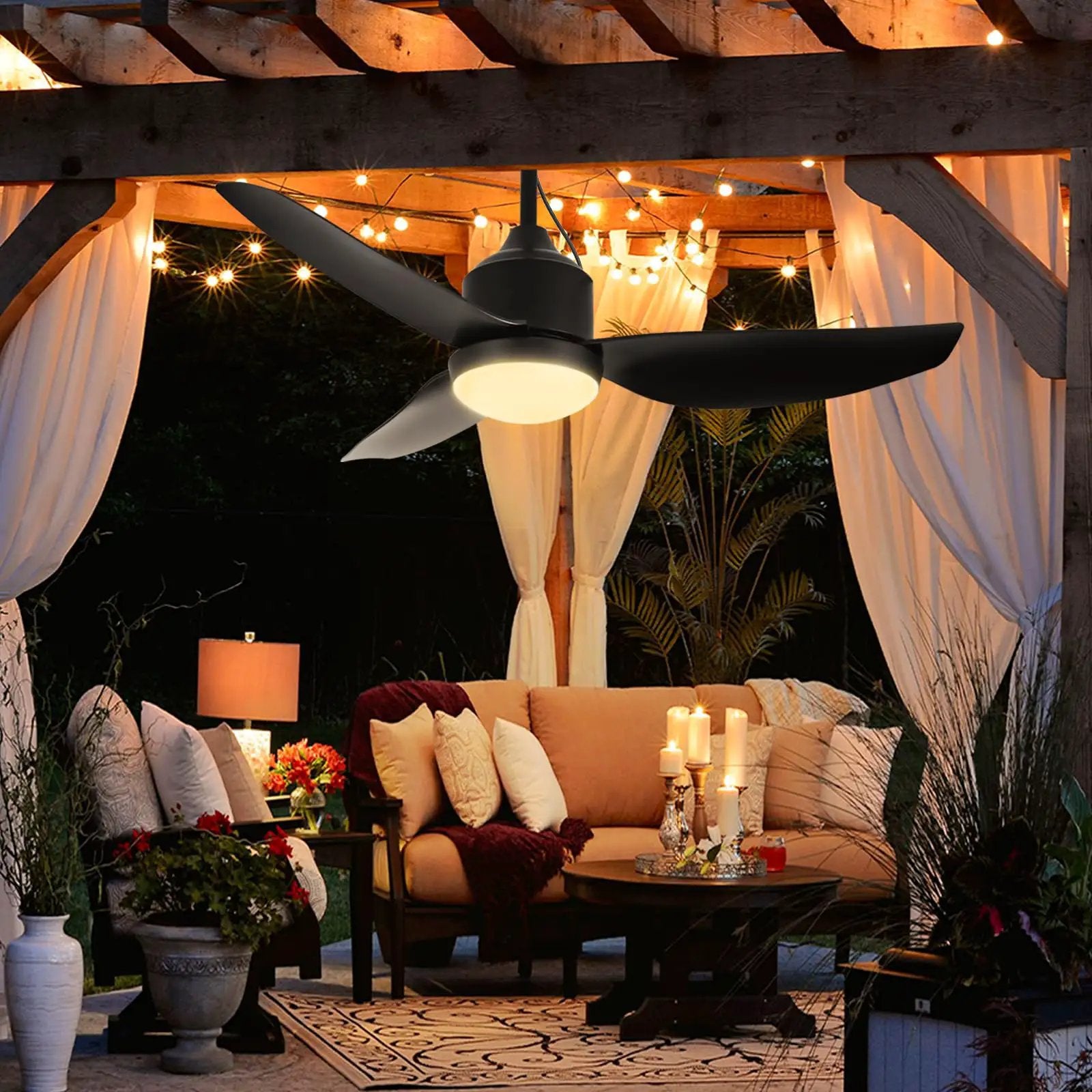 42 Inch Outdoor Ceiling Fan With Light - Easy Install ✓