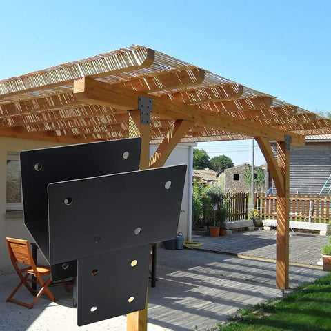 Heavy Duty Post Cap Tie Brackets For 4x4 Wood Posts To Beams, 2 Pack, Rustproof Steel Construction, Waterproof Connectors For Outdoor Decks And Fences, Fits Actual 3.5x3.5 Inch Posts