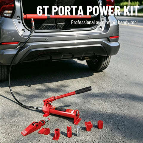 Heavy Duty 6 Ton Hydraulic Ram Jack And Pump Kit For Auto Body Repair and Frame Straightening with tools and cylinder