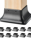 Heavy Duty 4x4 Post Base Brackets, 10 Pack, Powder Coated Steel Anchor For Standard Wood Posts, Inner 3.6 By 3.6 Inches