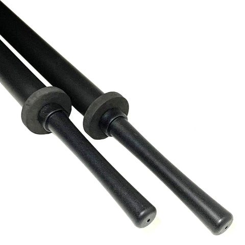 Close-up of Two Pack 35.25 Inch Padded Foam Sword Set for Safe Sparring and Training Katana Style Practice Blades with ABS Core