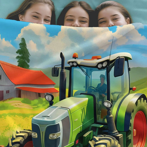 Tractor-themed Ultra Cozy Lightweight Flannel Throw Blanket For Adults And Kids Snuggle On The Couch Or In Bed With Toasty Warmth