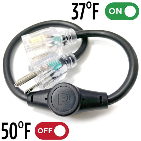 Outdoor 120V Heat Cable Controller Thermostat Weatherproof, Energy Saving Auto On At 37F Off At 50F, UL Listed
