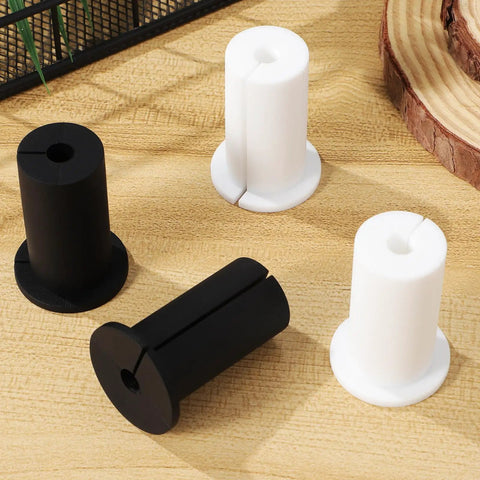 Heavy Duty Silicone Wall Cable Grommet Kit with 4 Tear Resistant Hole Covers For Messy Cord Management Easy Install Wire Concealment Hack That Looks Super Clean And Totally Dope In Any Room, black and white set