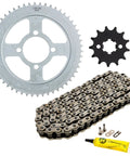Drive Sprocket Chain Combo For Yamaha TTR125LE Front 13T Rear 54T 428 Pitch 122 Links With Master Clip and chain oil