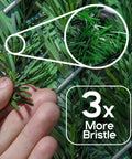 Close-up of Heavy Duty Privacy Hedge Slats for Chain Link Fence, showing dense PVC pine needles for 90% privacy screen.