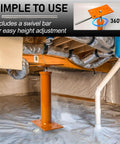 Adjustable Basement Floor Jack Posts, 2 Pack, 11 To 17 Inch Screw Post Supports installed under house foundation with 360 swivel top.