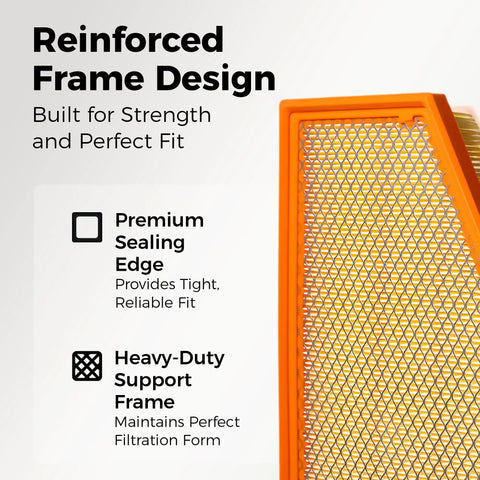 Engine Air Filter And Cabin Filter Combo Pack For Subaru Ascent, detail of reinforced frame design and premium sealing edge.