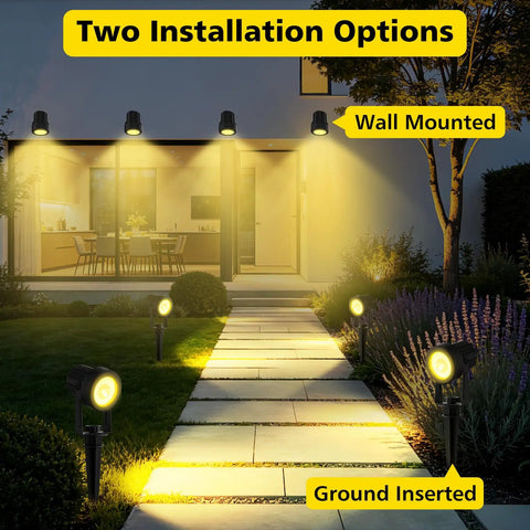 4 In 1 Solar Spotlight Outdoor Waterproof Landscape Lights For Garden Yard Driveway And Pool Area With Auto On Off 5W Solar