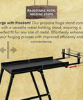 Forge Starter Kit Stand For Blacksmithing with adjustable metal holding stand, 24-inch steel stand for burner forges.