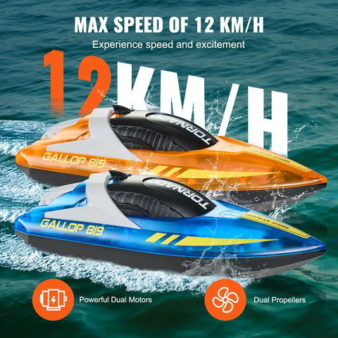 Rad Two Pack Remote Control Boat for Pools and Lakes Night Racing LED RC Boat for Kids and Adults Fully Waterproof