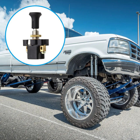 Push Pull Light Switch 12V Two Pack 8mm Thread On Off Toggle Switch For Car Boat Golf Cart Truck Marine Black Round Handle on lifted truck