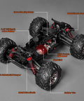 1/16 Scale Hobby Grade RC Monster Truck With 4WD Power And 36 KPH High Speed Off Road Beast chassis details