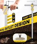 Stainless Steel Gopher And Mole Bait Applicator For Lawns And Yards with non-clogging outlet design and T-handle.