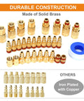 Solid Brass Air Fittings Kit With One Quarter Inch NPT Couplers And Plugs, Thirty Piece Industrial Quick Connector Set for Air Compressors