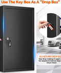 Heavy Duty 150 Key Wall Mounted Lock Box With Key Drop Slot And Colorful Key Tags, Rugged Anti Theft Safe For Secure Key Storage