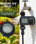 360 Degree Adjustable Drip Irrigation System With 50 Ft Tubing, 16 Nozzles, Water Timer, Rain Delay, Garden Mister, timer setup