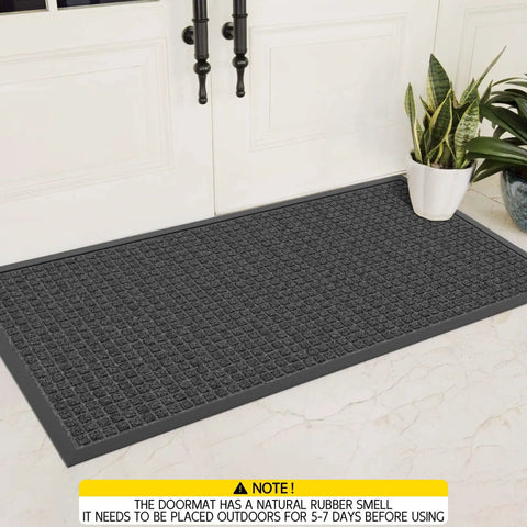 All Weather Front Door Mat Indoor Outdoor 72 Inch By 36 Inch Non Slip Rubber Backing Welcome Floor Mat for Patio and Garage Entrance