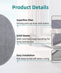 Six Pack Reusable Microfiber Mop Pads For Q10 S5 And Q10 S5 Plus Q10 VF Series Q10V Q10V Plus S8 Pro S8 Pro Plus Robotic Vacuum Cleaners Durable Washable For Sticky Dust Debris And Pet Hair grey microfiber pad with stitched edge