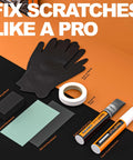Honda Modern Steel Metallic Touch Up Paint Pen Kit NH-797M with sanding tools, gloves, and clear coat for scratch repair