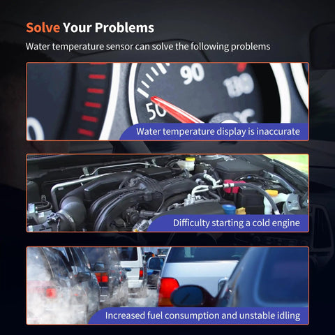 Rock Solid Replacement Engine Coolant Temperature Sensor With Connector 39220-38030 showcases its features and benefits in an informative layout.
