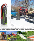 Two-Pack 11.1V 3S 3000mAh 50C LiPo Battery With Dean-Style T Connector for RC models like cars, planes, and boats