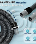 Go-To 25 Foot Pool Vacuum Hose With 14 Inch Weighted Head And Swivel Cuff Pro Grade Cleaning Kit for pool cleaning