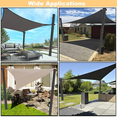 Heavy Duty Steel Shade Sail Poles 2 Pack With D Clamp For Outdoor String Lights Patio Backyard 2.36 Inch Diameter Posts Tough As Nails Sun Shade Poles Built To Last