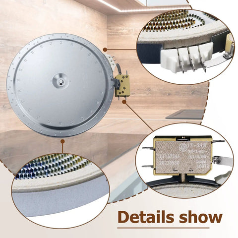 Dual 9 Inch Radiant Surface Element Replacement for GE Electric Cooktops and Ranges 2400W Direct Fit Swap In Works With JB645DK8WW JS660EL1ES JB735FP4DS JS630DF3BB Easy Install Durable Cooking Heat