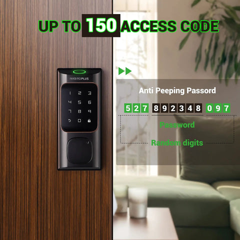 Smart deadbolt on door with keypad. Keyless Entry Door Lock No Key Fumbles With Fingerprint And Keypad Bluetooth Smart Deadbolt.