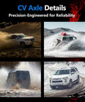 Heavy Duty Front CV Axle Shaft Direct Swap For 2007 To 2020 Chevy Silverado 1500 Tahoe Suburban GMC Sierra 1500 Yukon XL 4X4 vehicles in action.