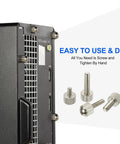 10 Pack 6-32 Knurled Phillips Thumb Screws Nickel Plated Carbon Steel securing a PC case side panel and components.
