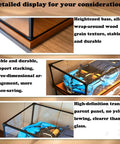 Durable Acrylic Display Case For 76232 Airships Model Set, dustproof box with wood grain texture and transparent panels.