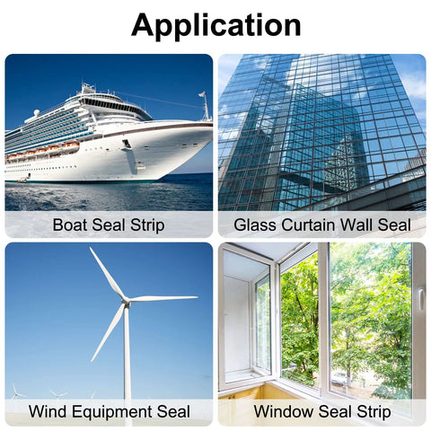 Tough As Nails EPDM Foam Rubber Seal Strip 4mm X 10 Meters used as boat, wind equipment, glass wall, and window seal.
