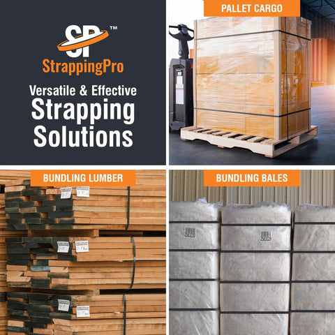 Industrial Strength Polypropylene Pallet Strapping Roll Half Inch Thick With 7200 Feet Of Embossed Banding securing pallets and bundles