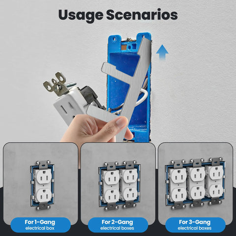 Heavy Duty Switch Box Straps For Electrical Outlet Repair F Clips For Plaster Ears Stable Box Support Holds Up To 50 Lbs