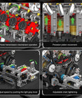 Dope V8 Engine Building Blocks Kit That Actually Runs With Battery And Motor 2718 Piece Engineering Model four detailed parts