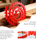 39 Inch Flexible Router Template For Woodworking No Stress Curve Milling Guide Edge Profiling Strip Precision Arc Jig For Cabinet Doors And Killer Table Edge Molding Shop Favorite For Smooth Results, red template coils on woodworking surface.