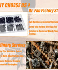 170 Piece Wood And Drywall Screw Set With 6 Sizes Flat Head Self Tapping Black Screws in compartmentalized storage.