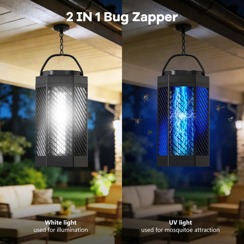 Image of 2 In 1 Mosquito Zapper for Indoor and Outdoor Use with 8000mAh Battery USB Rechargeable LED Light.
