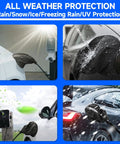 Magnetic EV Charging Port Cover Locks Tight To Shield From Nasty Winter Weather Heavy Duty Waterproof Oxford Fabric Blocks Snow Ice And Grit UV Proof For Road Warriors Everyday Black in various weather conditions.