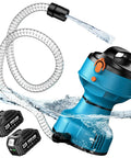 Floating Battery Powered Water Transfer Pump 720 GPH Cordless With Two 4000mAh Batteries And Charger in use with water flow