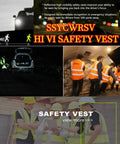 Custom High Reflective Safety Vest For Men And Women Slick Hi Vis Poly Blend Workwear With Bright Strips Tough Construction Gear For Solid Crews And Rig Shifts in night work setting with multiple workers.