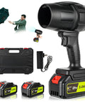Cordless Handheld Leaf Blower Beastly Power 100000 RPM Brushless Motor with two 3.0Ah batteries, fast charger, and case
