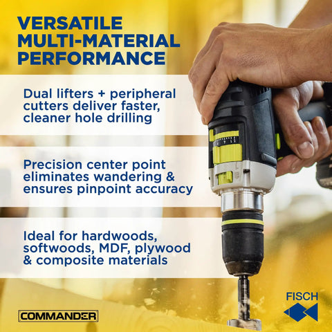 Badass Heavy Duty Forstner Drill Bit Rock Solid High Speed Steel Woodworking Tool in use for precise hole drilling