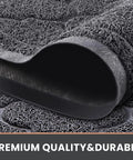 Close-up of PVC texture on Non Slip Indoor Outdoor Door Mat 24x36 Inch, Low Profile Durable Front Door Welcome Mat, Grey