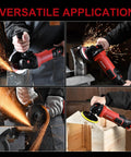 Powerful Four And A Half Inch Corded Angle Grinder With Six Speed Control 11000 RPM 10 Amp Motor used for metal cutting and polishing
