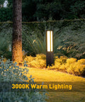 Landscape Path Light 32 Inch Outdoor Bollard Aluminum 8W 800LM LED Lighting For Lawn Patio Courtyard Driveway And Garden Weatherproof Frosted Finish Wired 100 240V Residential Outdoor Lighting
